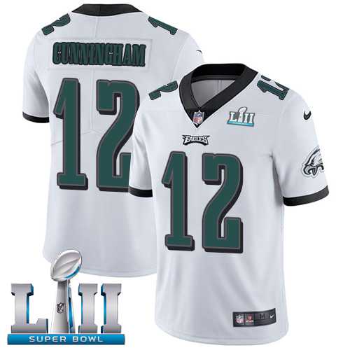 Nike Philadelphia Eagles #12 Randall Cunningham White Super Bowl LII Men's Stitched NFL Vapor Untouchable Limited Jersey
