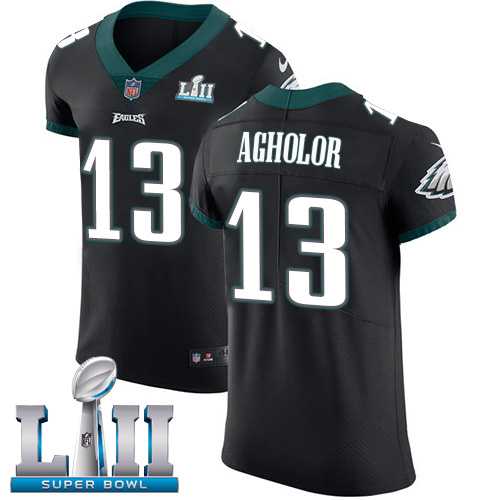 Nike Philadelphia Eagles #13 Nelson Agholor Black Alternate Super Bowl LII Men's Stitched NFL Vapor Untouchable Elite Jersey
