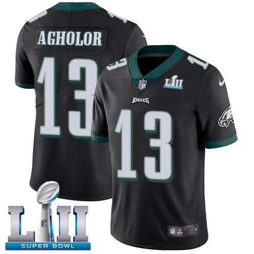 Nike Philadelphia Eagles #13 Nelson Agholor Black Alternate Super Bowl LII Men's Stitched NFL Vapor Untouchable Limited Jersey