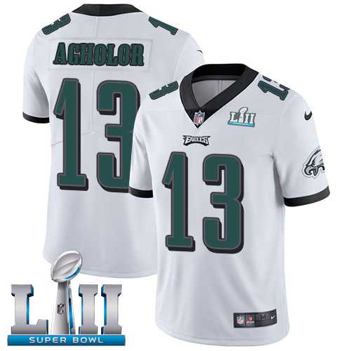 Nike Philadelphia Eagles #13 Nelson Agholor White Super Bowl LII Men's Stitched NFL Vapor Untouchable Limited Jersey
