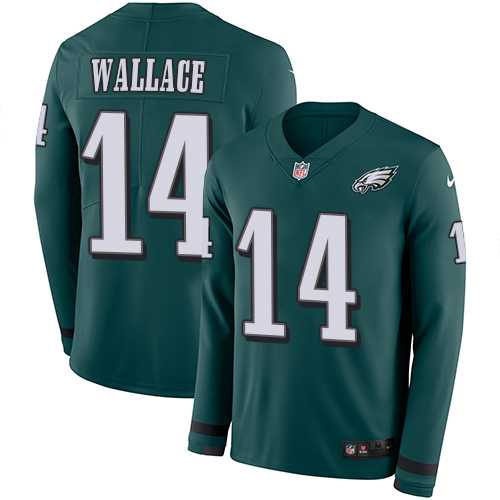Nike Philadelphia Eagles #14 Mike Wallace Midnight Green Team Color Men's Stitched NFL Limited Therma Long Sleeve Jersey
