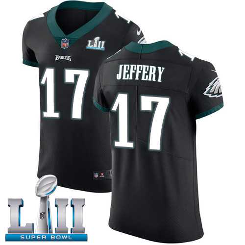 Nike Philadelphia Eagles #17 Alshon Jeffery Black Alternate Super Bowl LII Men's Stitched NFL Vapor Untouchable Elite Jersey