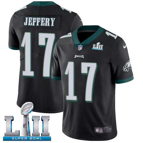 Nike Philadelphia Eagles #17 Alshon Jeffery Black Alternate Super Bowl LII Men's Stitched NFL Vapor Untouchable Limited Jersey