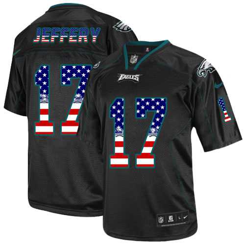 Nike Philadelphia Eagles #17 Alshon Jeffery Black Men's Stitched NFL Elite USA Flag Fashion Jersey