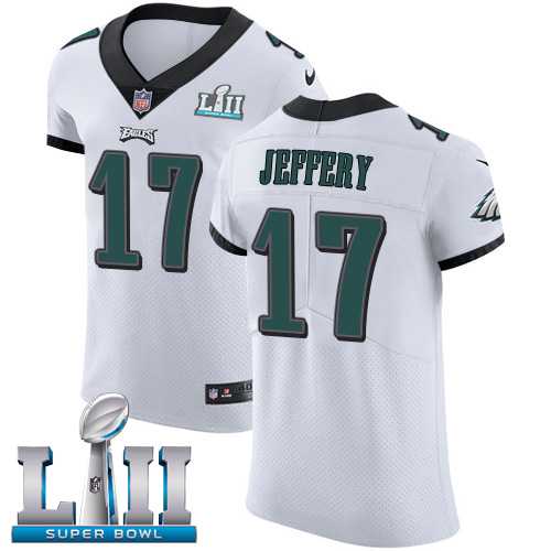 Nike Philadelphia Eagles #17 Alshon Jeffery White Super Bowl LII Men's Stitched NFL Vapor Untouchable Elite Jersey