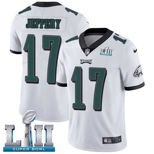 Nike Philadelphia Eagles #17 Alshon Jeffery White Super Bowl LII Men's Stitched NFL Vapor Untouchable Limited Jersey