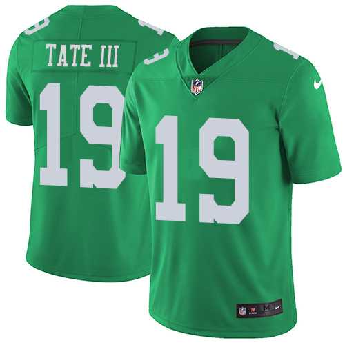 Nike Philadelphia Eagles #19 Golden Tate III Green Men's Stitched NFL Limited Rush Jersey