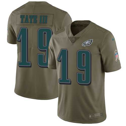 Nike Philadelphia Eagles #19 Golden Tate III Olive Men's Stitched NFL Limited 2017 Salute To Service Jersey