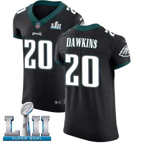 Nike Philadelphia Eagles #20 Brian Dawkins Black Alternate Super Bowl LII Men's Stitched NFL Vapor Untouchable Elite Jersey