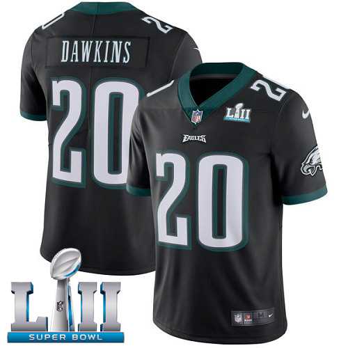 Nike Philadelphia Eagles #20 Brian Dawkins Black Alternate Super Bowl LII Men's Stitched NFL Vapor Untouchable Limited Jersey
