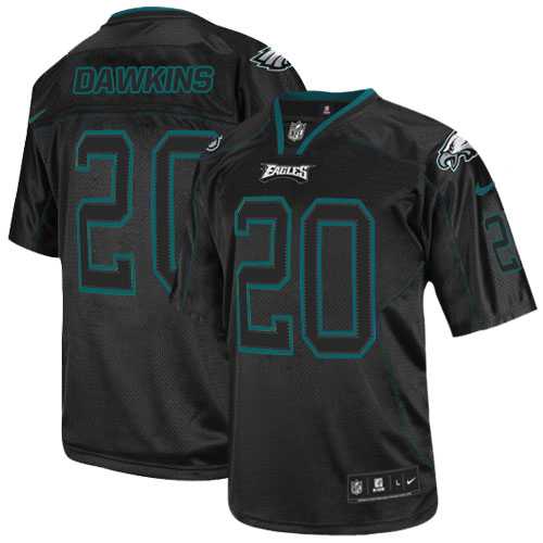 Nike Philadelphia Eagles #20 Brian Dawkins Lights Out Black Men's Stitched NFL Elite Jersey