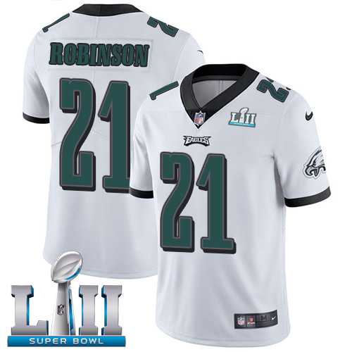 Nike Philadelphia Eagles #21 Patrick Robinson White Super Bowl LII Men's Stitched NFL Vapor Untouchable Limited Jersey