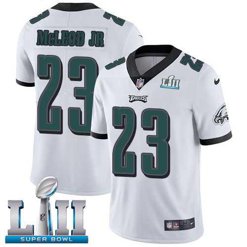 Nike Philadelphia Eagles #23 Rodney McLeod Jr White Super Bowl LII Men's Stitched NFL Vapor Untouchable Limited Jersey