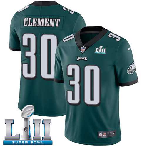 Nike Philadelphia Eagles #30 Corey Clement Midnight Green Team Color Super Bowl LII Men's Stitched NFL Vapor Untouchable Limited Jersey
