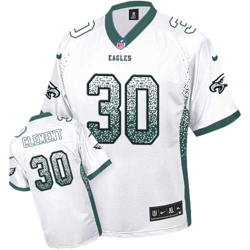 Nike Philadelphia Eagles #30 Corey Clement White Men's Stitched NFL Elite Drift Fashion Jersey