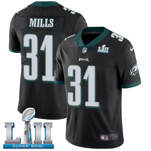 Nike Philadelphia Eagles #31 Jalen Mills Black Alternate Super Bowl LII Men's Stitched NFL Vapor Untouchable Limited Jersey