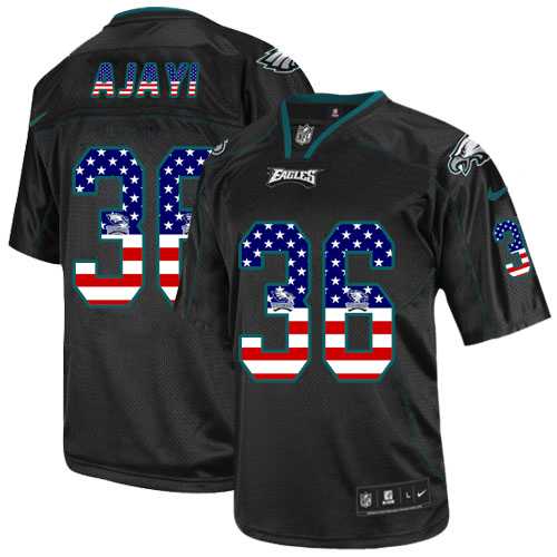 Nike Philadelphia Eagles #36 Jay Ajayi Black Men's Stitched NFL Elite USA Flag Fashion Jersey