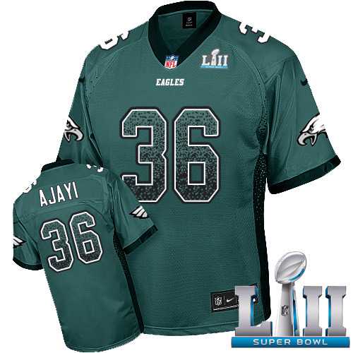 Nike Philadelphia Eagles #36 Jay Ajayi Midnight Green Team Color Super Bowl LII Men's Stitched NFL Elite Drift Fashion Jersey
