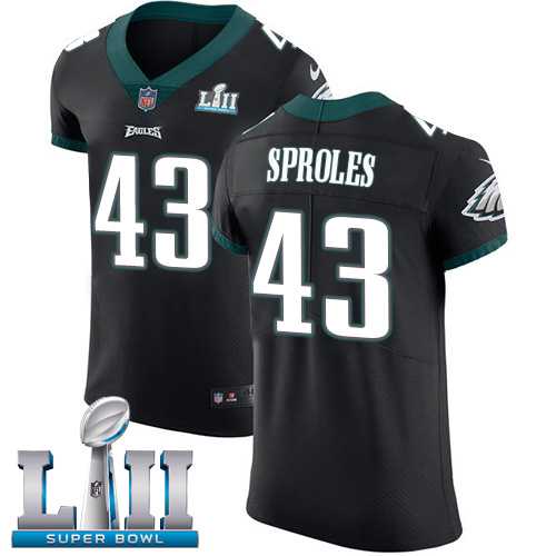 Nike Philadelphia Eagles #43 Darren Sproles Black Alternate Super Bowl LII Men's Stitched NFL Vapor Untouchable Elite Jersey