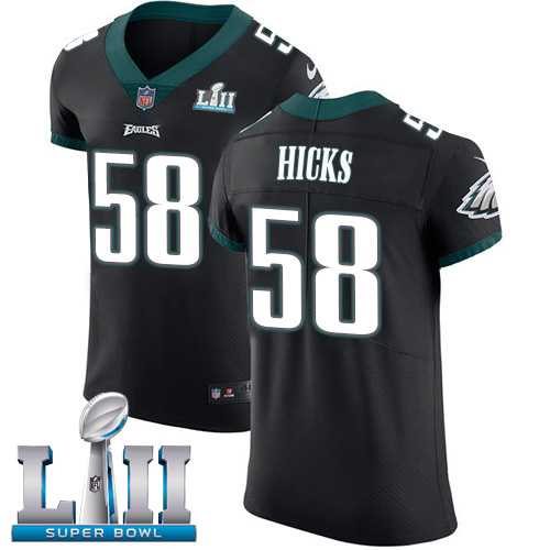 Nike Philadelphia Eagles #58 Jordan Hicks Black Alternate Super Bowl LII Men's Stitched NFL Vapor Untouchable Elite Jersey
