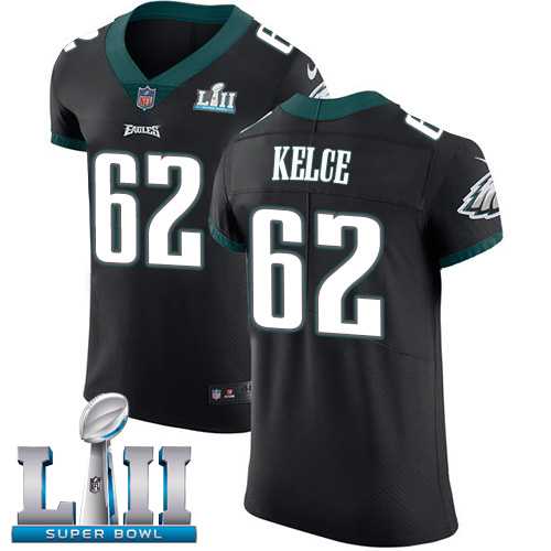 Nike Philadelphia Eagles #62 Jason Kelce Black Alternate Super Bowl LII Men's Stitched NFL Vapor Untouchable Elite Jersey
