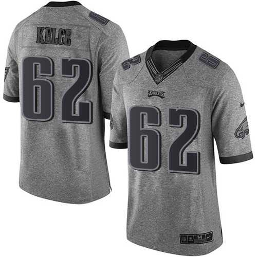 Nike Philadelphia Eagles #62 Jason Kelce Gray Men's Stitched NFL Limited Gridiron Gray Jersey