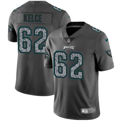 Nike Philadelphia Eagles #62 Jason Kelce Gray Static Men's NFL Vapor Untouchable Limited Jersey