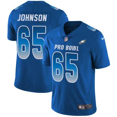 Nike Philadelphia Eagles #65 Lane Johnson Royal Men's Stitched NFL Limited NFC 2018 Pro Bowl Jersey