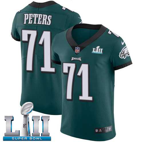 Nike Philadelphia Eagles #71 Jason Peters Midnight Green Team Color Super Bowl LII Men's Stitched NFL Vapor Untouchable Elite Jersey