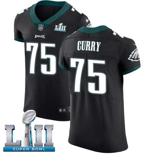 Nike Philadelphia Eagles #75 Vinny Curry Black Alternate Super Bowl LII Men's Stitched NFL Vapor Untouchable Elite Jersey