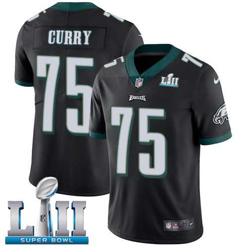 Nike Philadelphia Eagles #75 Vinny Curry Black Alternate Super Bowl LII Men's Stitched NFL Vapor Untouchable Limited Jersey