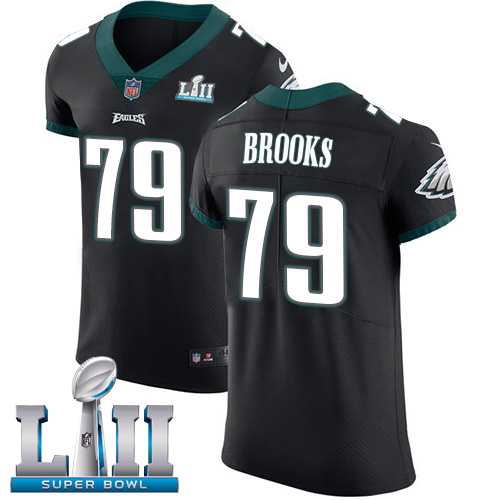 Nike Philadelphia Eagles #79 Brandon Brooks Black Alternate Super Bowl LII Men's Stitched NFL Vapor Untouchable Elite Jersey