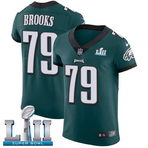 Nike Philadelphia Eagles #79 Brandon Brooks Midnight Green Team Color Super Bowl LII Men's Stitched NFL Vapor Untouchable Elite Jersey