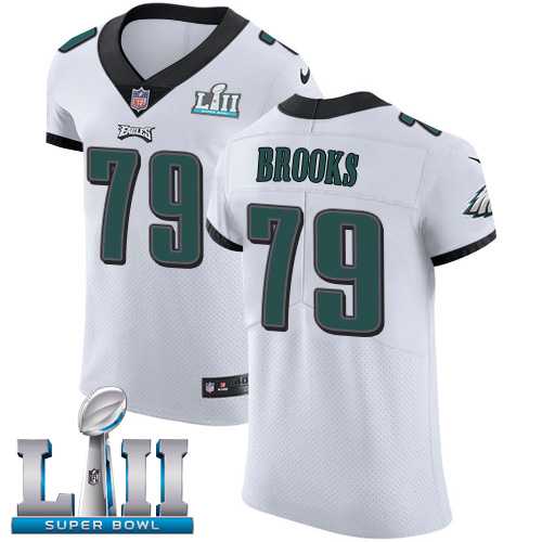 Nike Philadelphia Eagles #79 Brandon Brooks White Super Bowl LII Men's Stitched NFL Vapor Untouchable Elite Jersey
