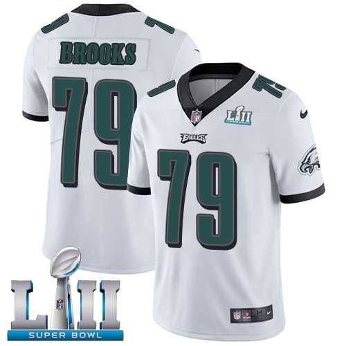 Nike Philadelphia Eagles #79 Brandon Brooks White Super Bowl LII Men's Stitched NFL Vapor Untouchable Limited Jersey