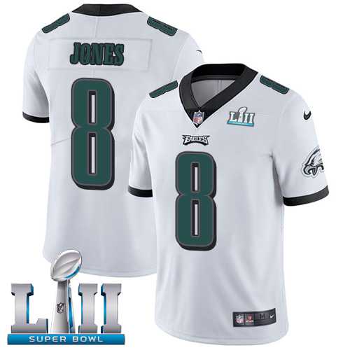 Nike Philadelphia Eagles #8 Donnie Jones White Super Bowl LII Men's Stitched NFL Vapor Untouchable Limited Jersey