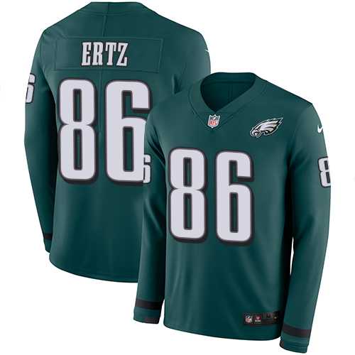 Nike Philadelphia Eagles #86 Zach Ertz Midnight Green Team Color Men's Stitched NFL Limited Therma Long Sleeve Jersey