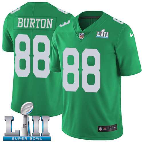Nike Philadelphia Eagles #88 Trey Burton Green Super Bowl LII Men's Stitched NFL Limited Rush Jersey