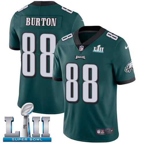 Nike Philadelphia Eagles #88 Trey Burton Midnight Green Team Color Super Bowl LII Men's Stitched NFL Vapor Untouchable Limited Jersey