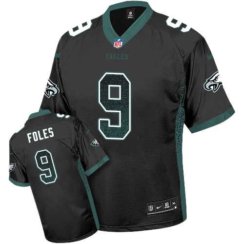 Nike Philadelphia Eagles #9 Nick Foles Black Alternate Men's Stitched NFL Elite Drift Fashion Jersey