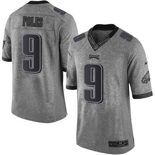 Nike Philadelphia Eagles #9 Nick Foles Gray Men's Stitched NFL Limited Gridiron Gray Jersey