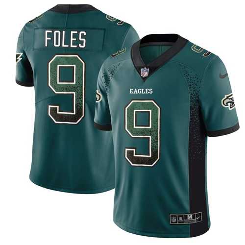 Nike Philadelphia Eagles #9 Nick Foles Midnight Green Team Color Men's Stitched NFL Limited Rush Drift Fashion Jersey