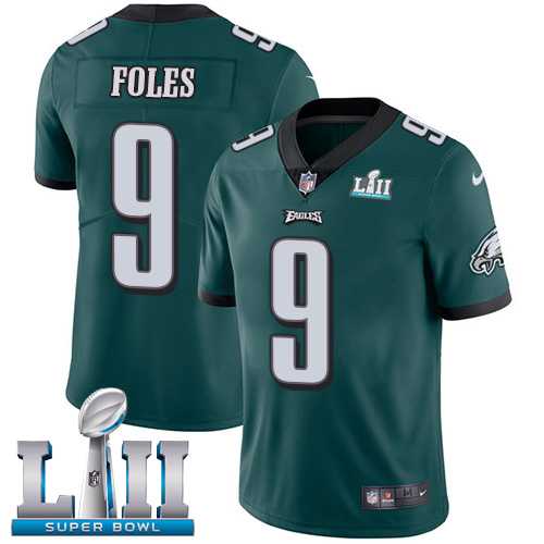 Nike Philadelphia Eagles #9 Nick Foles Midnight Green Team Color Super Bowl LII Men's Stitched NFL Vapor Untouchable Limited Jersey