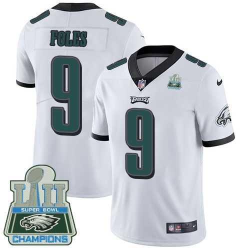 Nike Philadelphia Eagles #9 Nick Foles White Super Bowl LII Champions Men's Stitched NFL Vapor Untouchable Limited Jersey
