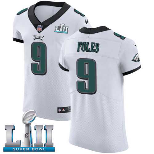 Nike Philadelphia Eagles #9 Nick Foles White Super Bowl LII Men's Stitched NFL Vapor Untouchable Elite Jersey