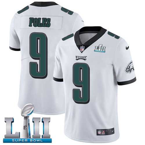Nike Philadelphia Eagles #9 Nick Foles White Super Bowl LII Men's Stitched NFL Vapor Untouchable Limited Jersey
