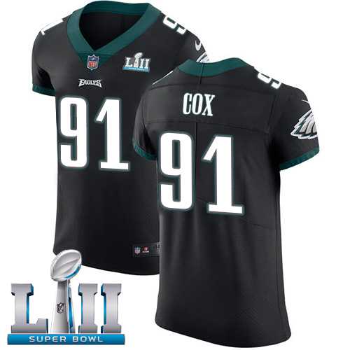 Nike Philadelphia Eagles #91 Fletcher Cox Black Alternate Super Bowl LII Men's Stitched NFL Vapor Untouchable Elite Jersey