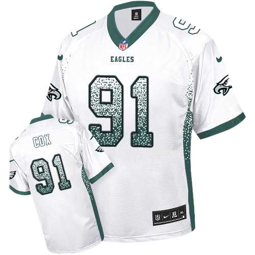 Nike Philadelphia Eagles #91 Fletcher Cox White Men's Stitched NFL Elite Drift Fashion Jersey