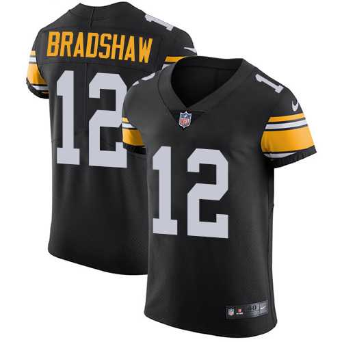 Nike Pittsburgh Steelers #12 Terry Bradshaw Black Alternate Men's Stitched NFL Vapor Untouchable Elite Jersey