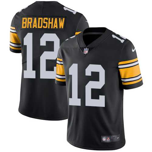 Nike Pittsburgh Steelers #12 Terry Bradshaw Black Alternate Men's Stitched NFL Vapor Untouchable Limited Jersey